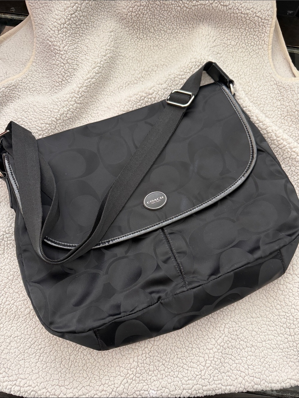 Coach Black Signature Crossbody Messenger